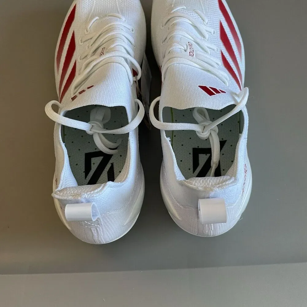 Adidas ADIZERO ELECTRIC+ FOOTBALL CLEATS White / Red IH0539 Men’s Size 12